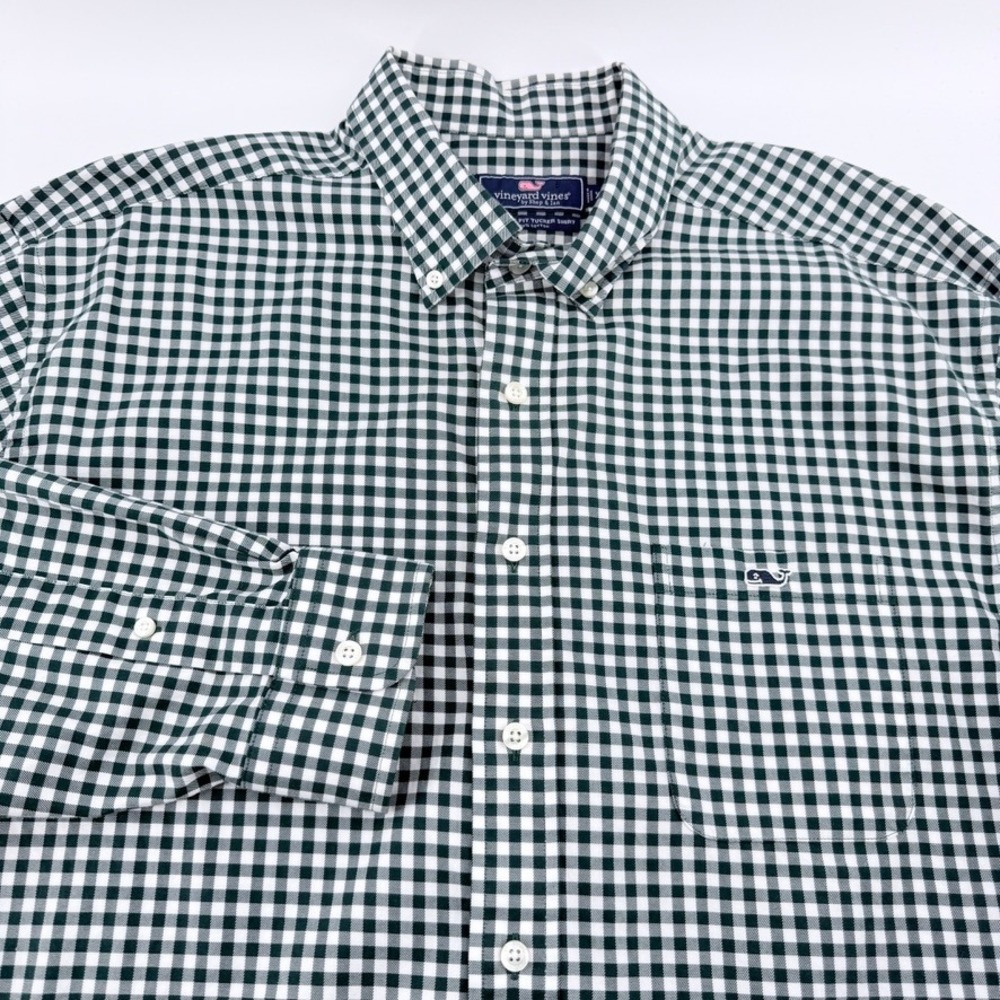 Vineyard Vines Button‎ Down Classic Fit Tucker Shirt Mens XL Green Gingham Plaid